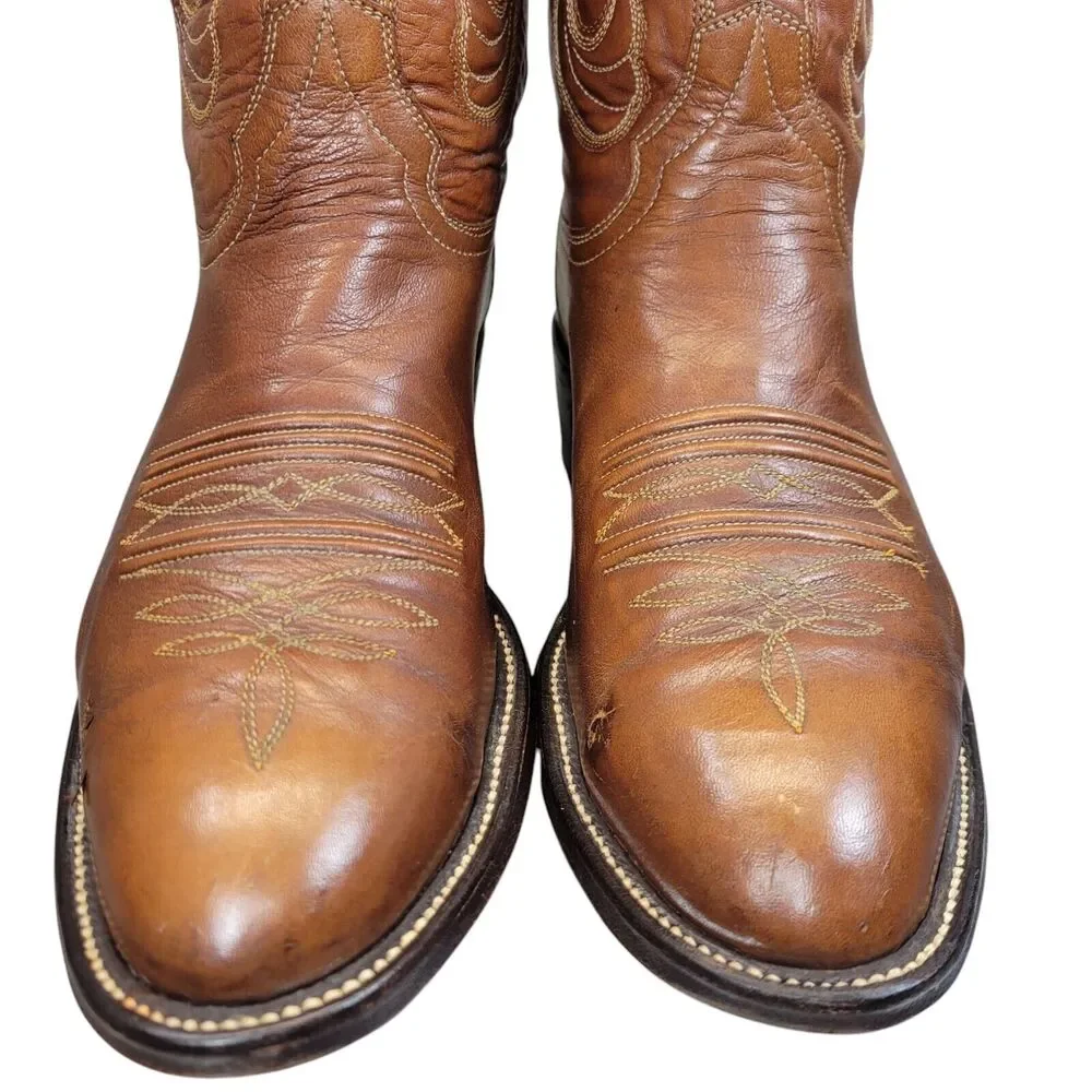 Hondo Men's Brown Goat Leather Cowboy Boots‎ Size 9.5D Western